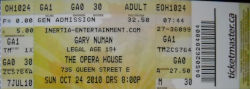 Toronto Ticket Gary Numan October 2010